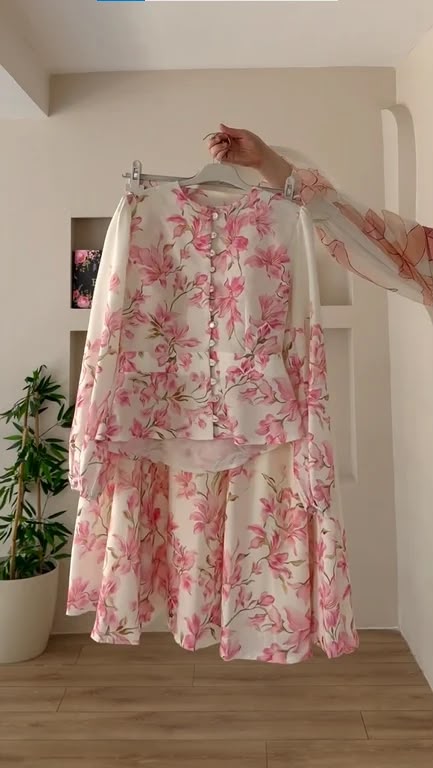 Floral thread embroidery print