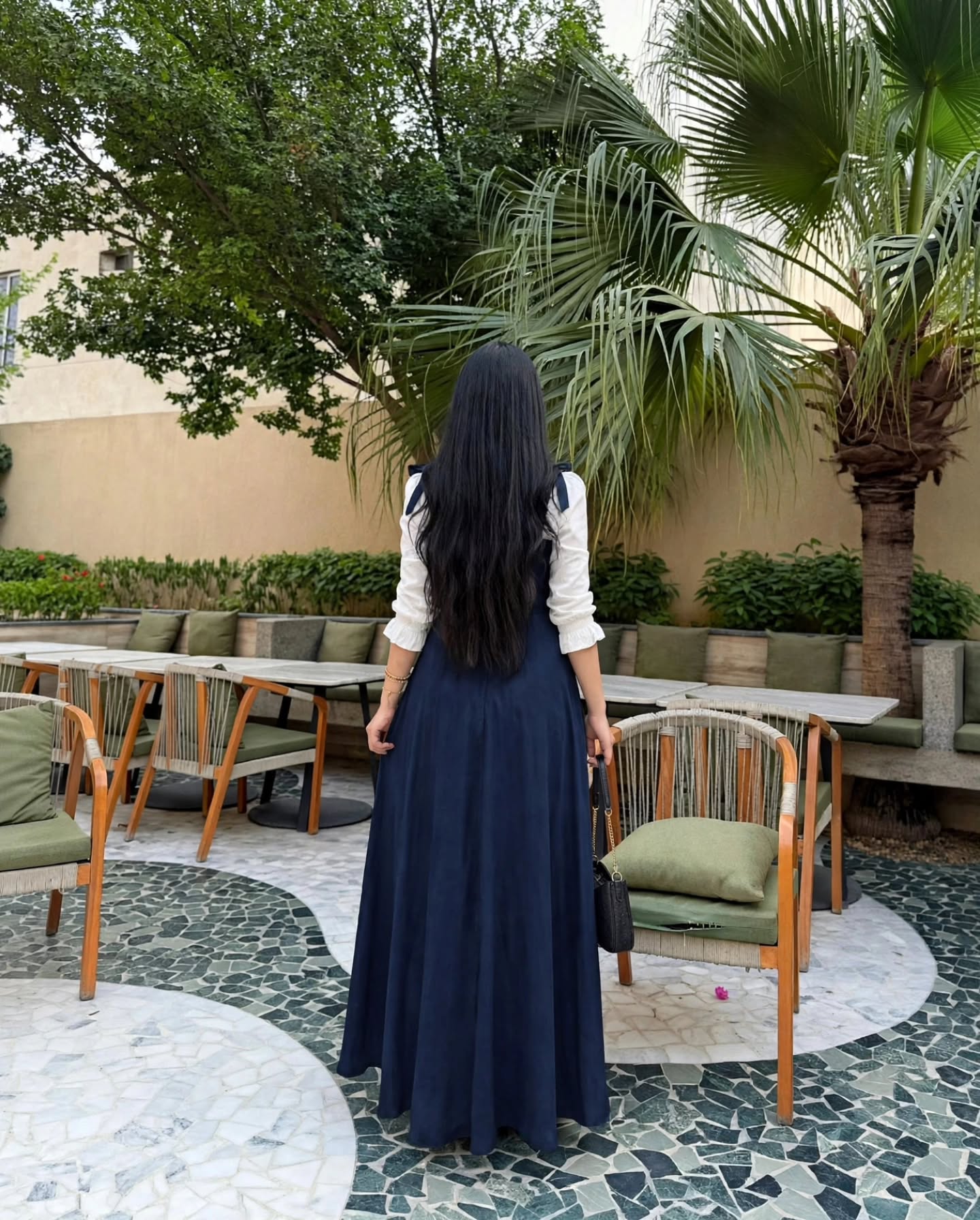 White shirt + pinafore maxi set