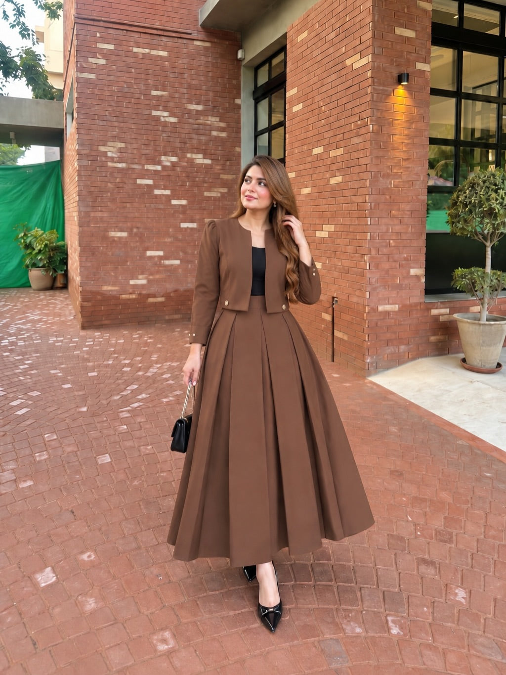 Korean style brown co-ord set