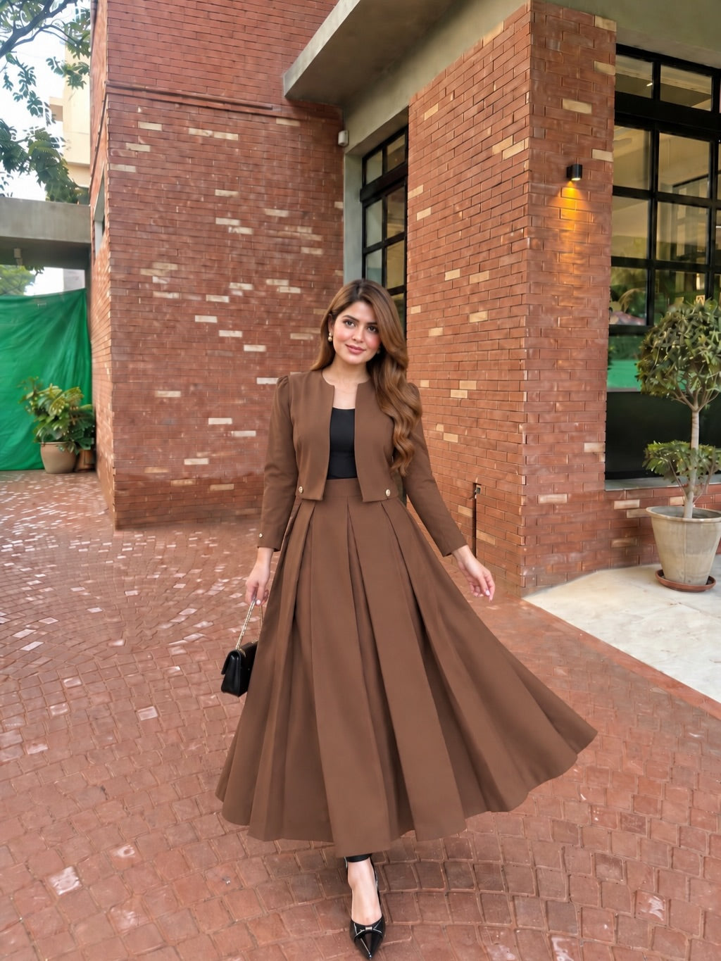 Korean style brown co-ord set