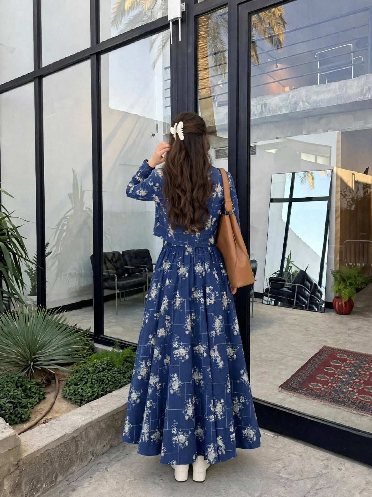 Floral print blazer skirt co-ord